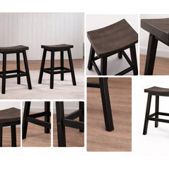 Counter Stool, Set Of 2 - Oak/Dark Grey