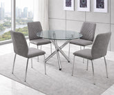 Mara 5-Piece Contemporary Glass Dining Set
