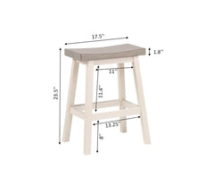 Counter Stool, Set Of 2 - Grey/White