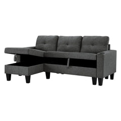 FDI - JOHNNY 3 Seater Storage Sofa fabirc Reversible