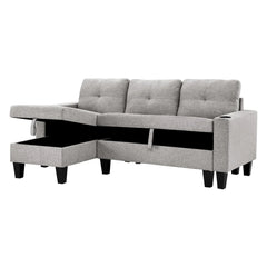 FDI - JOHNNY 3 Seater Storage Sofa fabirc Reversible