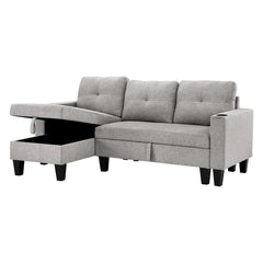 FDI - JOHNNY 3 Seater Storage Sofa fabirc Reversible