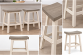 Counter Stool, Set Of 2 - Grey/White
