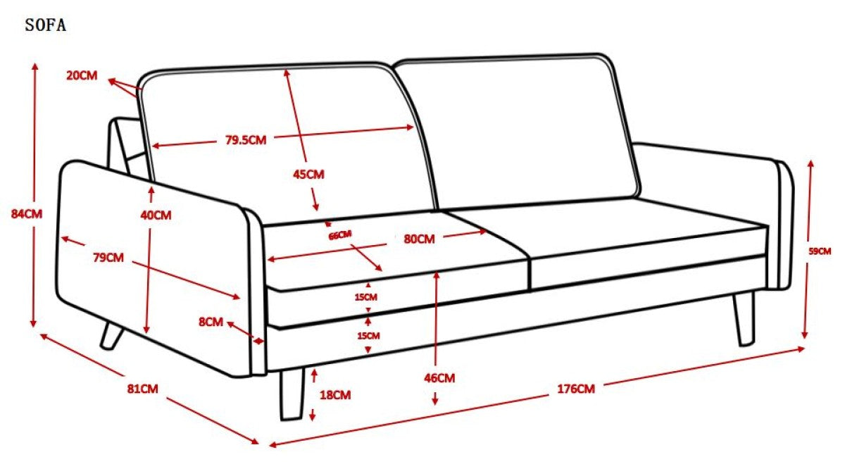 3 SEATER SOFA - LIGHT GREY