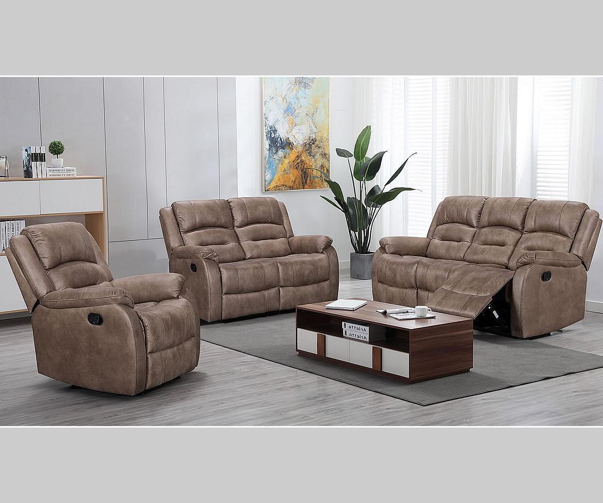 Larissa Caramel Brown Reclining Set 72070