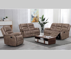 Larissa Caramel Brown Reclining Set 72070