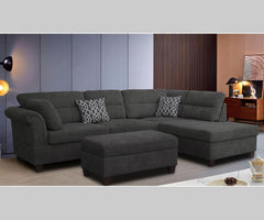 Anchor Fabric Sectional with Ottoman KM107