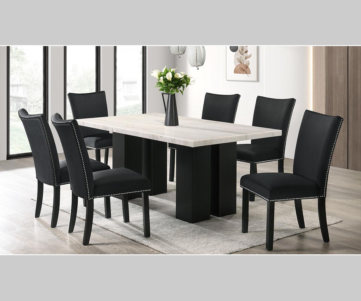 Lantana White Marble Dining Table