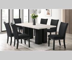 Lantana White Marble Dining Table