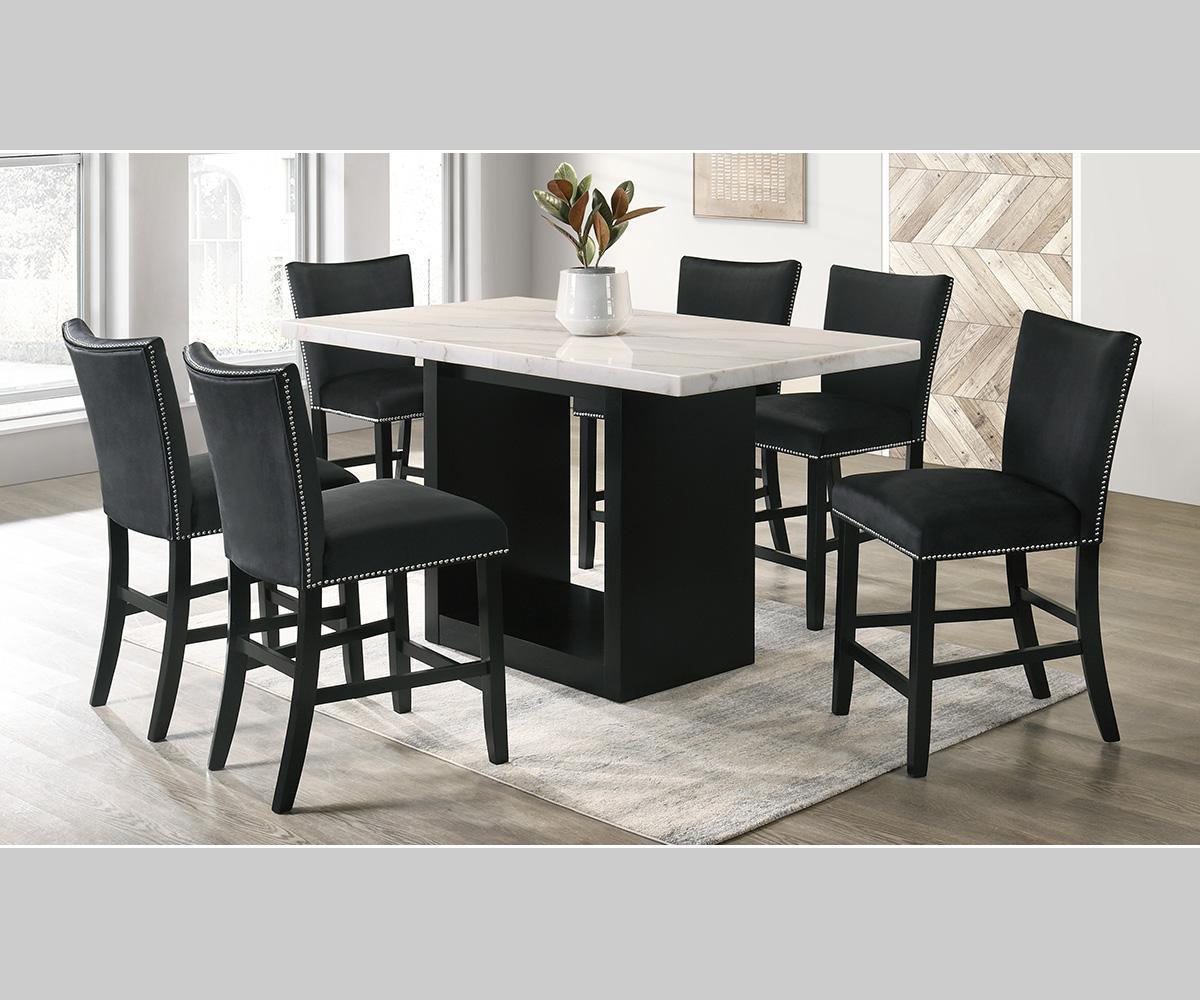 Folando Pub Height Velvet Chairs (2 per Box)