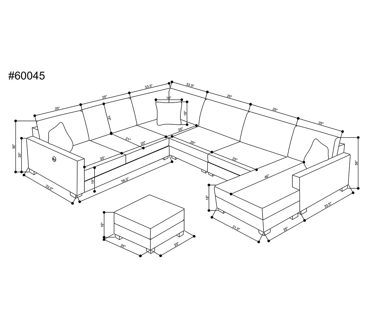 FDI - Corbin Sofa U shaped