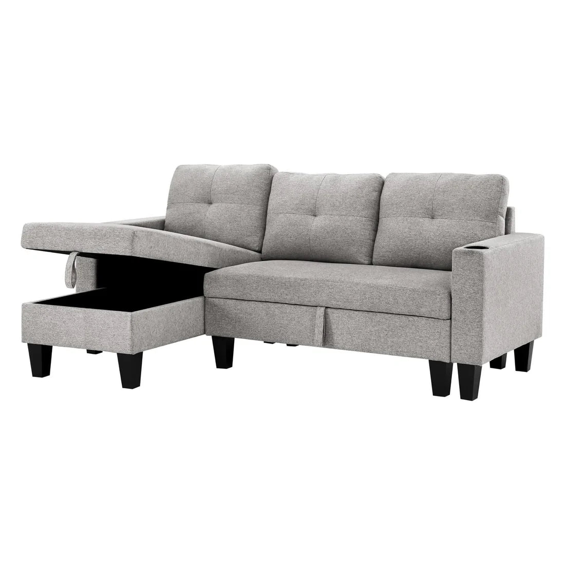 FDI - JOHNNY 3 Seater Storage Sofa fabirc Reversible