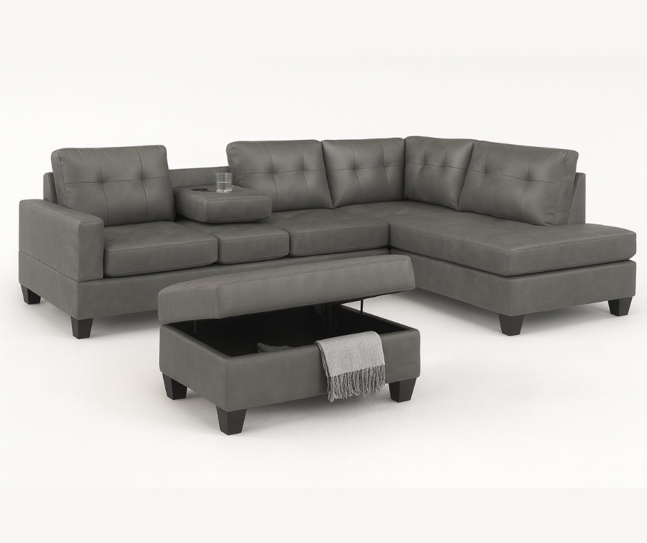 Roma Leather PU Sectional