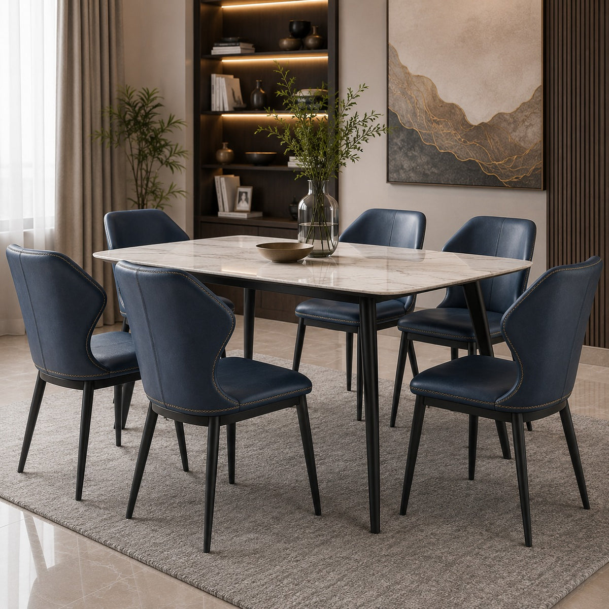 DT-19 Ceramic Dinning Table – 6 Seater