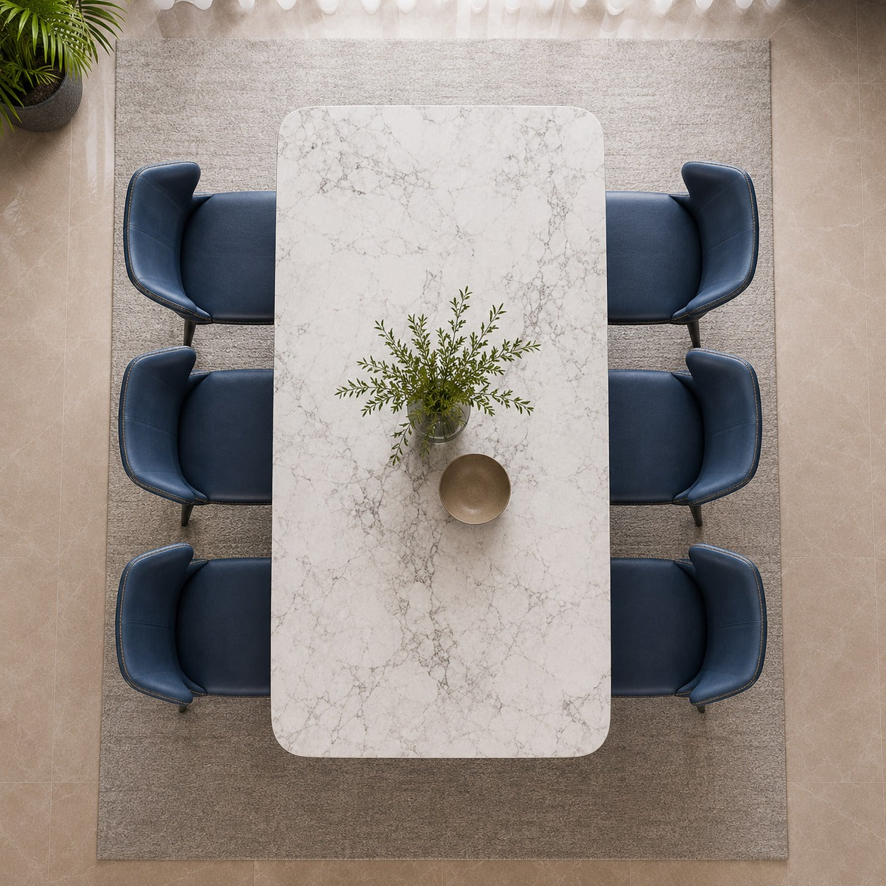 DT-19 Ceramic Dinning Table – 6 Seater