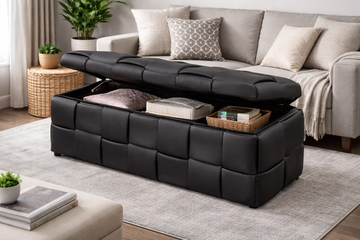 Storage Ottoman - Black