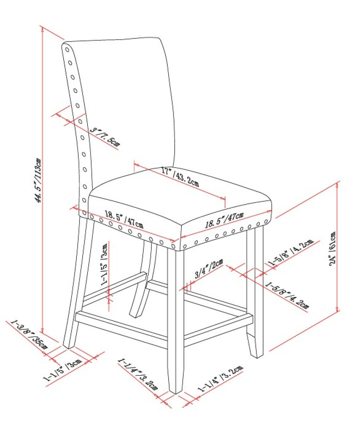 29'' Bar Stool, Set Of 2 - Grey