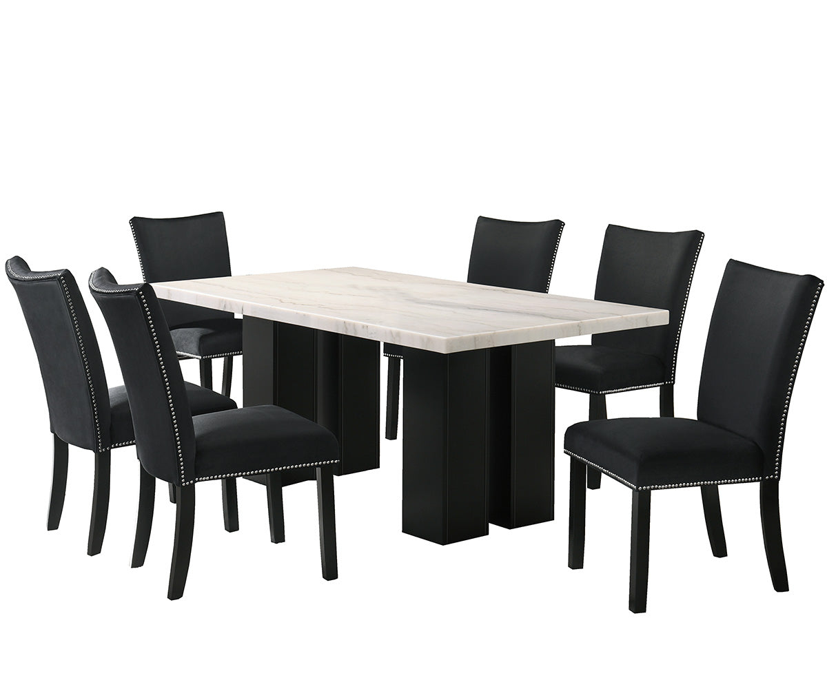Lantana White Marble Dining Table